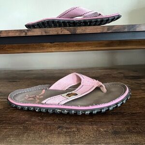 Gumbies Islander Pink Flip Flops Canvas Thong Toe Minimalistic Sandals women 5/6